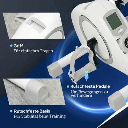 SPORTNOW Pedaltrainer Mini Heimtrainer für Senioren mit 8 verstellbarem Magnetwiderstand & LCD-Display Arm- und Beintrainer Fitnessbike für zuhause Trainingsgerät