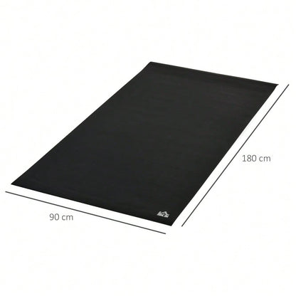 HOMCOM Bodenschutzunterlage Fitnessgeräte PVC Schwarz 180x90x0,6cm