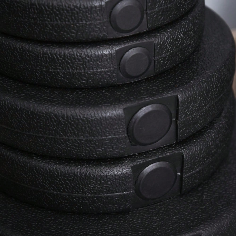 HOMCOM Kurzhantel-Set 40 kg, 2 Metallgriffe, 12 Hantelscheiben, bodenschonend, schwarz