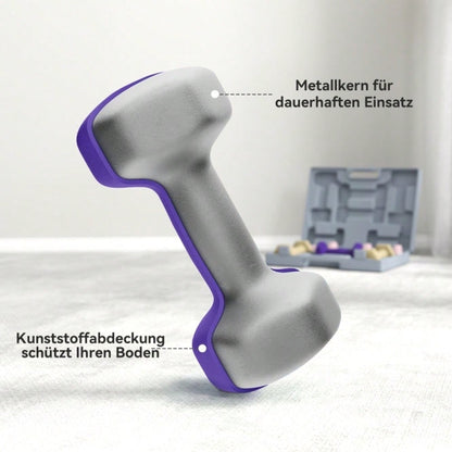 SPORTNOW Hantelset, 6er Set Hanteln mit Gewichten, Kurzhantelset aus Stahl, 1kg, 1,5kg, 2kg