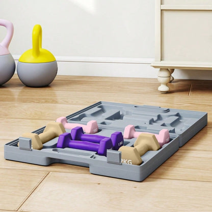 SPORTNOW Hantelset, 6er Set Hanteln mit Gewichten, Kurzhantelset aus Stahl, 1kg, 1,5kg, 2kg