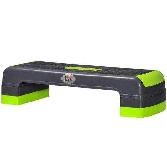 HOMCOM Aerobik-Stepper, 3-stufig höhenverstellbar, bis 150 kg, 78 x 28 x 20 cm, Grau/Grün