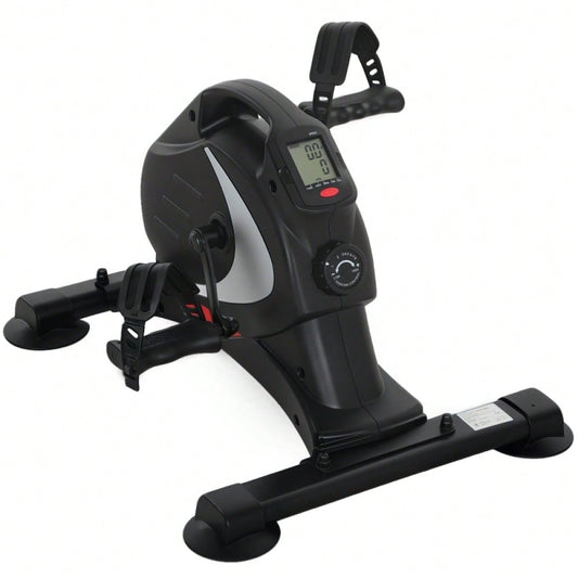 SPORTNOW Pedaltrainer leiser Mini Heimtrainer mit 8 Stufen Magnetwiderstand LCD-Display tragbar Beintrainer mit Anti-rutschmatte Senioren Arm- & Beintraining Pedal-Trainer für Zuhause Heim Schwarz