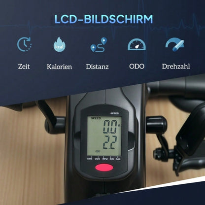 SPORTNOW Pedaltrainer leiser Mini Heimtrainer mit 8 Stufen Magnetwiderstand LCD-Display tragbar Beintrainer mit Anti-rutschmatte Senioren Arm- & Beintraining Pedal-Trainer für Zuhause Heim Schwarz