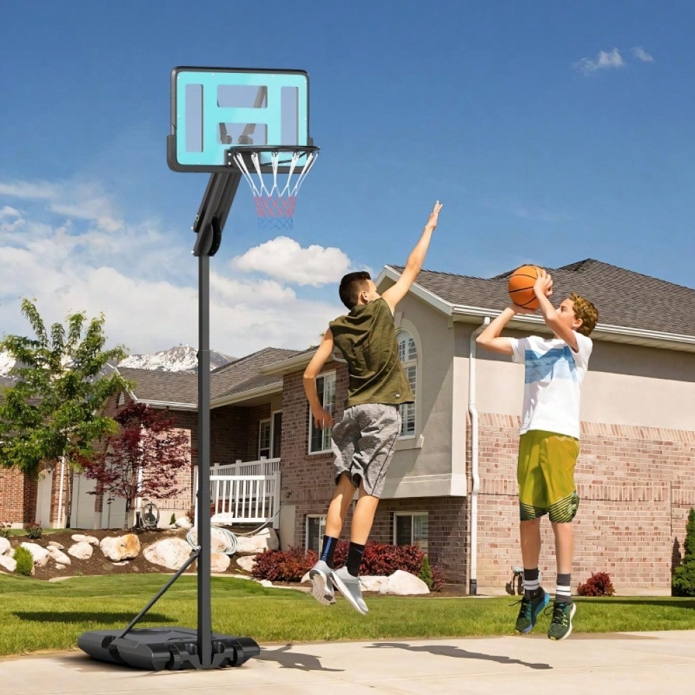 SPORTNOW Basketballkorb mit Ständer Rolle 146–236 cm Höhenverstellbar Basketballständer mit 71x45cm Rückwand Tragbar Korbanlage für Jugendliche Erwachsene Basketballanlage für Indoor Outdoor