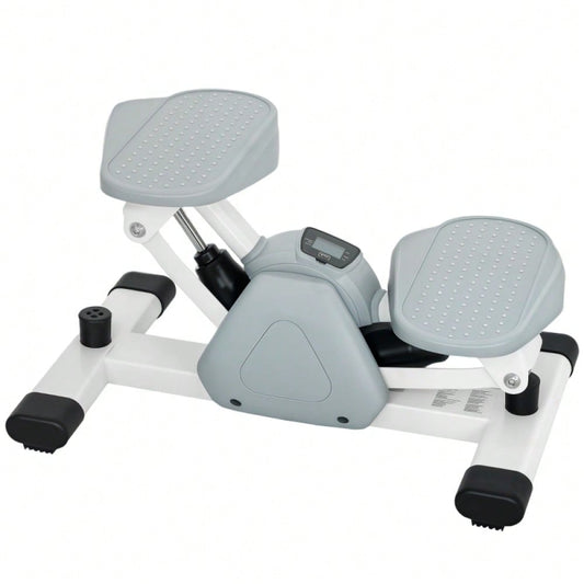 SPORTNOW Mini-Stepper für Zuhause mit LCD-Display, Up-Down Stepper mit Rutschfesten Pedale, Stepper Hometrainer bis 100 kg, für Beintraining, Home Office Fitness Exercise, Grau