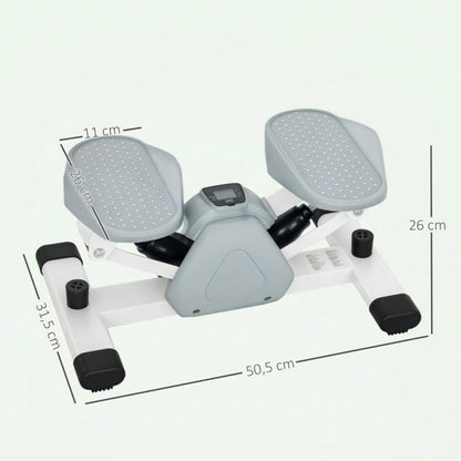 SPORTNOW Mini-Stepper für Zuhause mit LCD-Display, Up-Down Stepper mit Rutschfesten Pedale, Stepper Hometrainer bis 100 kg, für Beintraining, Home Office Fitness Exercise, Grau