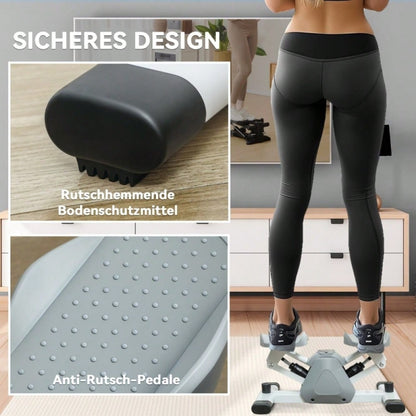 SPORTNOW Mini-Stepper für Zuhause mit LCD-Display, Up-Down Stepper mit Rutschfesten Pedale, Stepper Hometrainer bis 100 kg, für Beintraining, Home Office Fitness Exercise, Grau