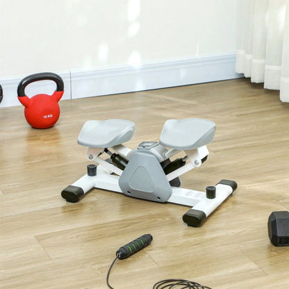SPORTNOW Mini-Stepper für Zuhause mit LCD-Display, Up-Down Stepper mit Rutschfesten Pedale, Stepper Hometrainer bis 100 kg, für Beintraining, Home Office Fitness Exercise, Grau