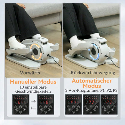 SPORTNOW Mini-Ellipsentrainer Untertisch Mini Crosstrainer für zuhause Ellipsen Beintrainer mit 10-stufiger Geschwindigkeit, LCD-Monitor, Fernbedienung, für Büro, Senioren