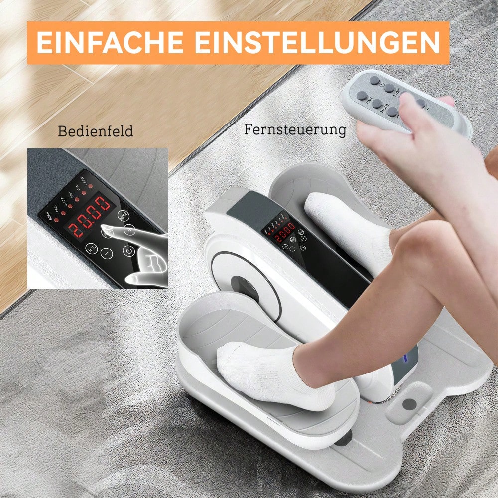 SPORTNOW Mini-Ellipsentrainer Untertisch Mini Crosstrainer für zuhause Ellipsen Beintrainer mit 10-stufiger Geschwindigkeit, LCD-Monitor, Fernbedienung, für Büro, Senioren