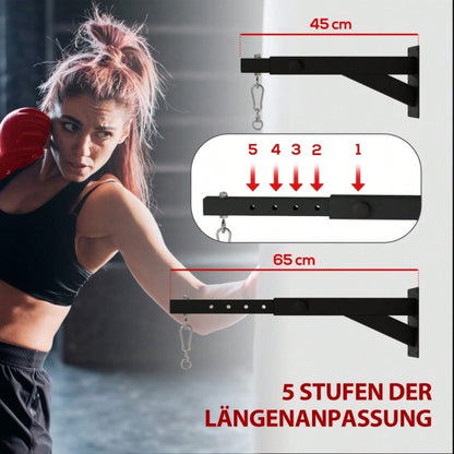SPORTNOW Boxsack Wandhalterung einstellbare Boxsack Halterung für Punch Bag Sandsack aus Stahl schwarz für Fitness & Training