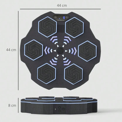 SPORTNOW Music Boxing Machine, elektronische Bluetooth Boxmaschine mit Musik, 9 Geschwindigkeit 3 Modi, Wandmontiertes Smart Boxziel mit LED-Leuchten, für Erwachsene, Heimübungen, Schwarz