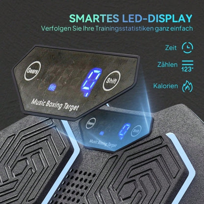 SPORTNOW Music Boxing Machine, elektronische Bluetooth Boxmaschine mit Musik, 9 Geschwindigkeit 3 Modi, Wandmontiertes Smart Boxziel mit LED-Leuchten, für Erwachsene, Heimübungen, Schwarz