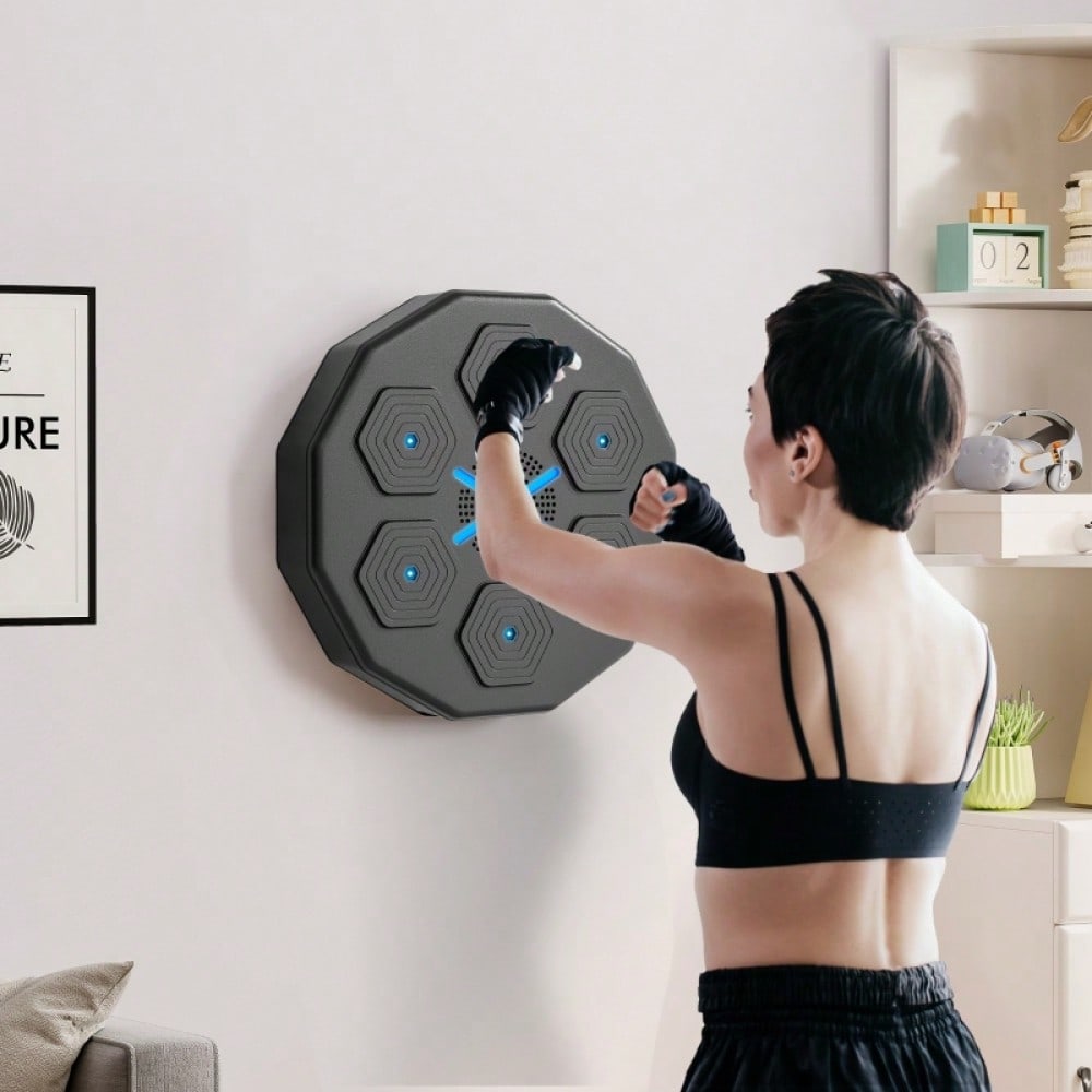 SPORTNOW Elektronische Bluetooth Boxmaschine mit Musik und LED, wandmontiertes Smart Boxziel für Erwachsene, ideal für Heimübungen
