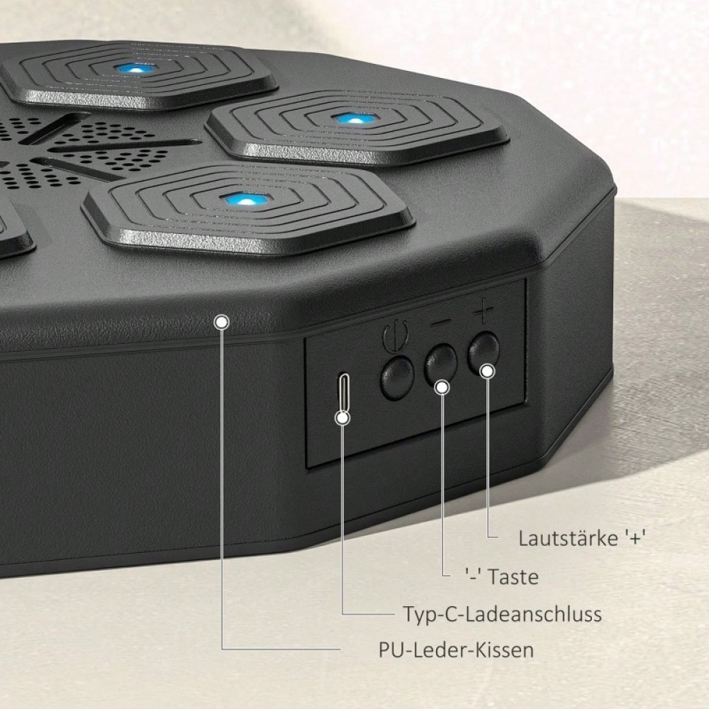 SPORTNOW Elektronische Bluetooth Boxmaschine mit Musik und LED, wandmontiertes Smart Boxziel für Erwachsene, ideal für Heimübungen