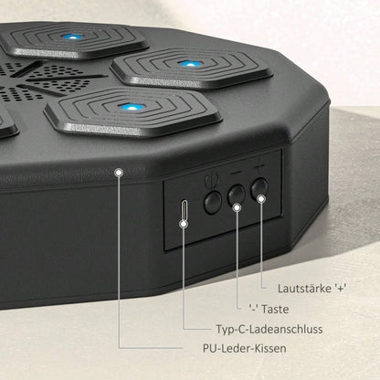 SPORTNOW Elektronische Bluetooth Boxmaschine mit Musik und LED, wandmontiertes Smart Boxziel für Erwachsene, ideal für Heimübungen