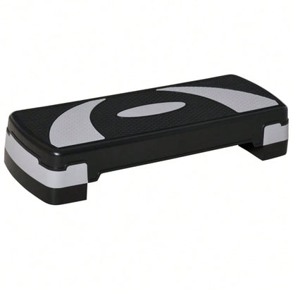 HOMCOM Steppbrett Aerobic-Stepper Höhenverstellbar 10/15/20 cm Fitness Heimtrainer bis 150 kg 80x31 cm