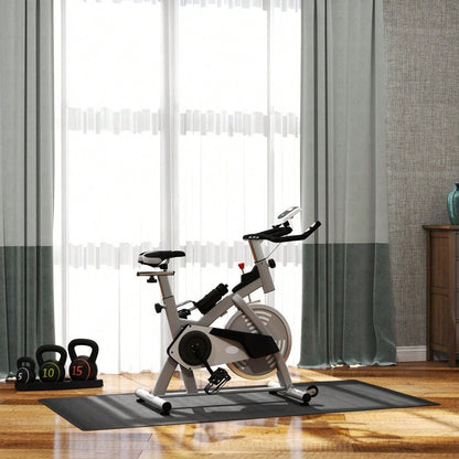 HOMCOM Bodenschutzmatte für Fitnessgeräte rutschfest Fitnessmatte 4 mm Dicke Unterlegmatte Sportmatte Multifunktionsmatte für Yoga Laufband Heimtrainer Yogamatte Bodenmatte 200x100 cm Schwarz