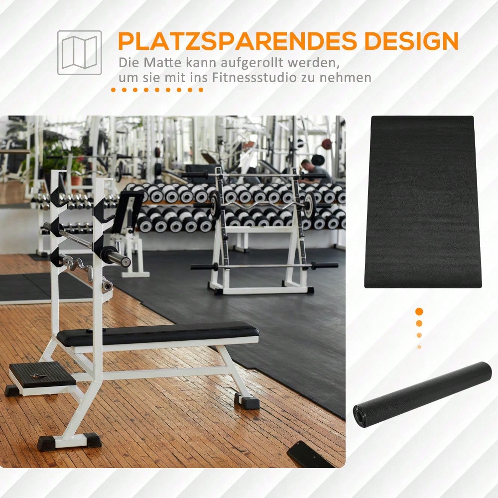HOMCOM Bodenschutzmatte für Fitnessgeräte rutschfest Fitnessmatte 4 mm Dicke Unterlegmatte Sportmatte Multifunktionsmatte für Yoga Laufband Heimtrainer Yogamatte Bodenmatte 200x100 cm Schwarz