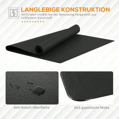 HOMCOM Bodenschutzmatte für Fitnessgeräte rutschfest Fitnessmatte 4 mm Dicke Unterlegmatte Sportmatte Multifunktionsmatte für Yoga Laufband Heimtrainer Yogamatte Bodenmatte 200x100 cm Schwarz