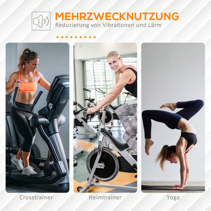 HOMCOM Bodenschutzmatte für Fitnessgeräte rutschfest Fitnessmatte 4 mm Dicke Unterlegmatte Sportmatte Multifunktionsmatte für Yoga Laufband Heimtrainer Yogamatte Bodenmatte 200x100 cm Schwarz