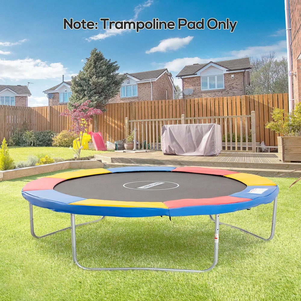 HOMCOM Trampolin Zubehör Set für Ø 305cm 8ft-15ft, Randabdeckung, Sicherheitsnetz, Wetterplane, Leiter, bunt