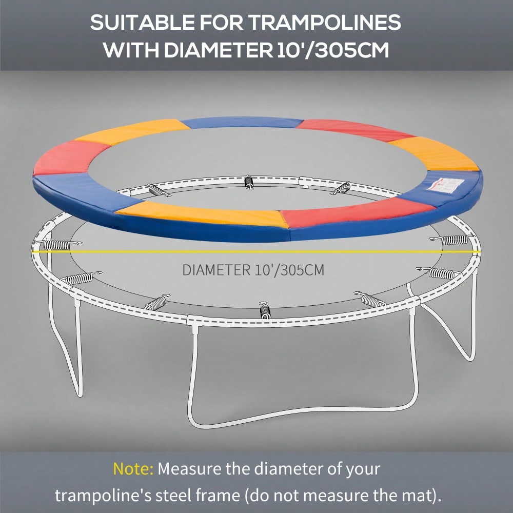 HOMCOM Trampolin Zubehör Set für Ø 305cm 8ft-15ft, Randabdeckung, Sicherheitsnetz, Wetterplane, Leiter, bunt