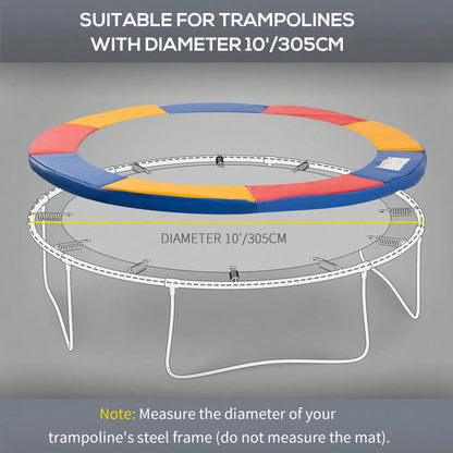 HOMCOM Trampolin Zubehör Set für Ø 305cm 8ft-15ft, Randabdeckung, Sicherheitsnetz, Wetterplane, Leiter, bunt