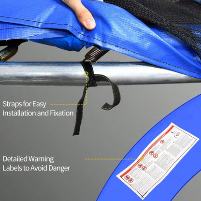 HOMCOM Trampolin Zubehör Set für Ø 305cm 8ft-15ft, Randabdeckung, Sicherheitsnetz, Wetterplane, Leiter, bunt