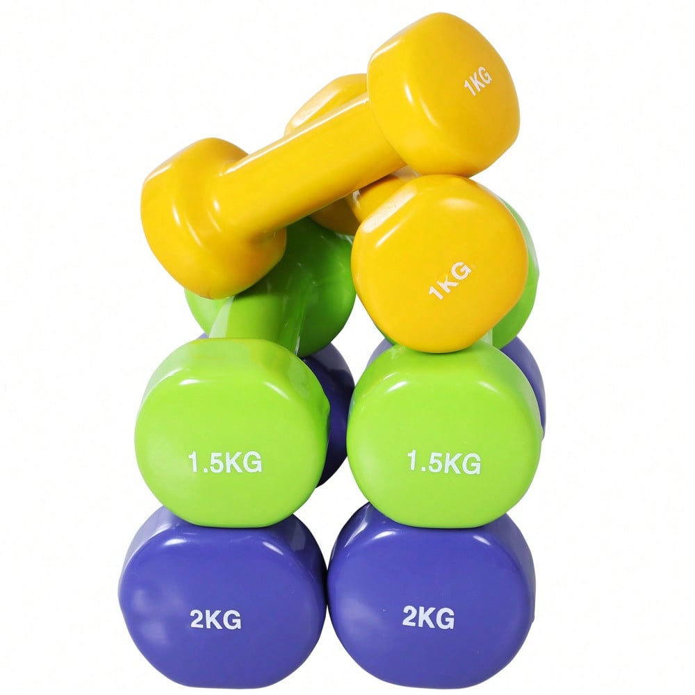 HOMCOM Hantelset Kurzhantel Set mit Koffer 4 Hantelpaare 05 1 15 2 kg tragbar für Zuhause und Fitnessstudio Eisen Kunststoff
