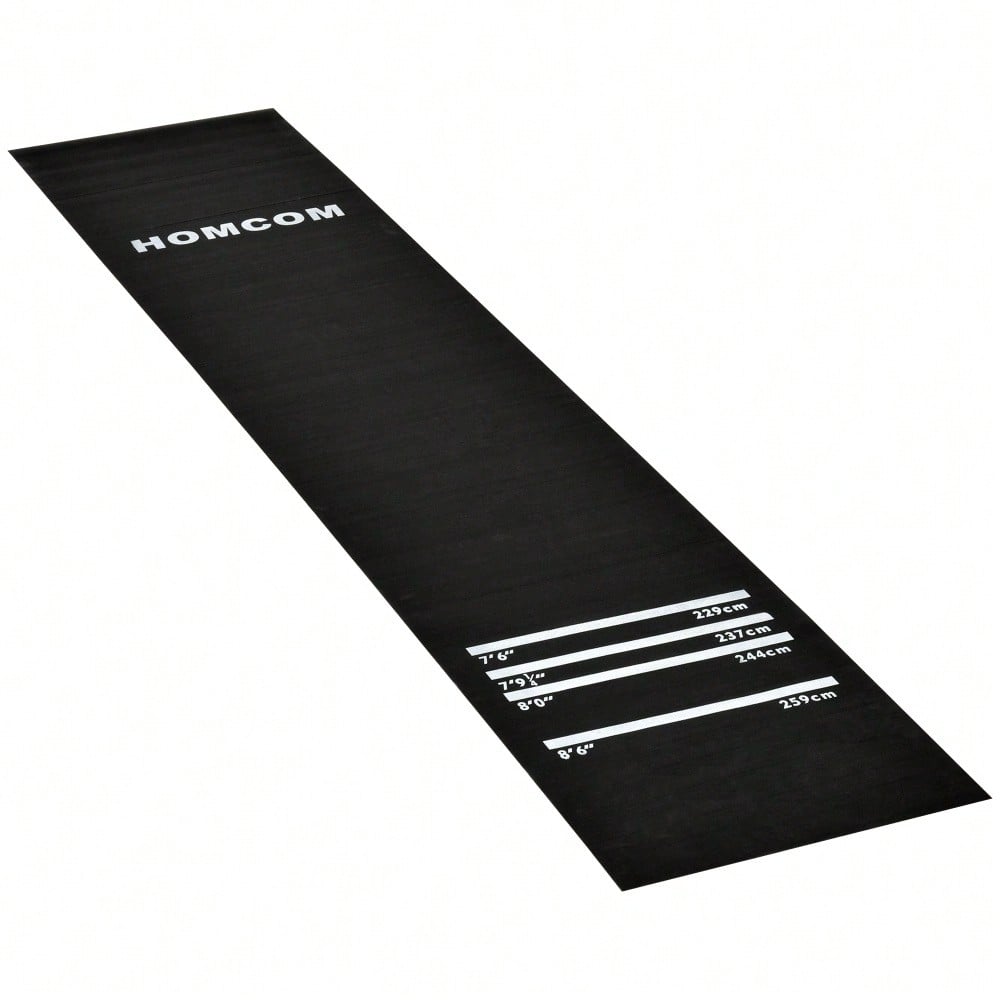 HOMCOM Dartmatte rutschfeste Gummimatte für Steeldart & Softdart, Dartzubehör Teppich, ideal für Turniere & Zuhause