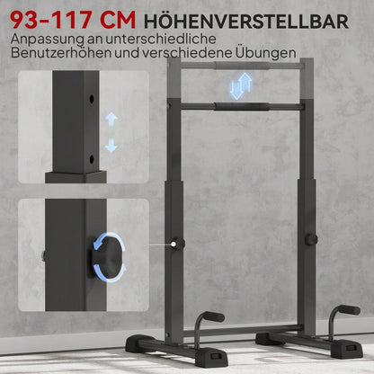 SPORTNOW Dip Barren Dip Station bis 540 kg Belastbar Höhenverstellbar Fitness-Bar Push Up Stand Bar Fitness Parallettes, Liegestützgriffe für Calisthenics, Zuhause, Krafttraining