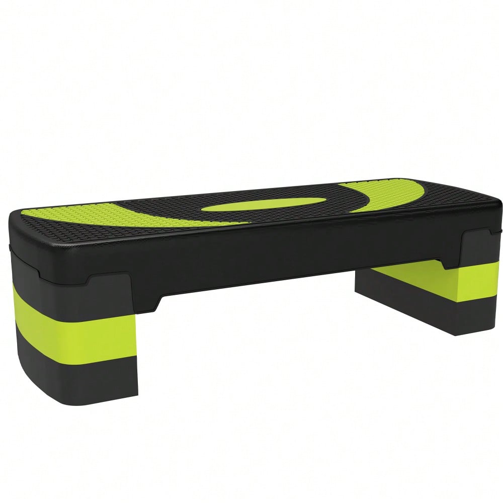 HOMCOM Steppbrett Aerobic-Stepper höhenverstellbar mit 3 Stufen (10/15/20 cm) Fitness Heimtrainer für Indoor Outdoor Belastbarkeit bis 150 kg Grün