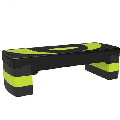 HOMCOM Steppbrett Aerobic-Stepper höhenverstellbar mit 3 Stufen (10/15/20 cm) Fitness Heimtrainer für Indoor Outdoor Belastbarkeit bis 150 kg Grün