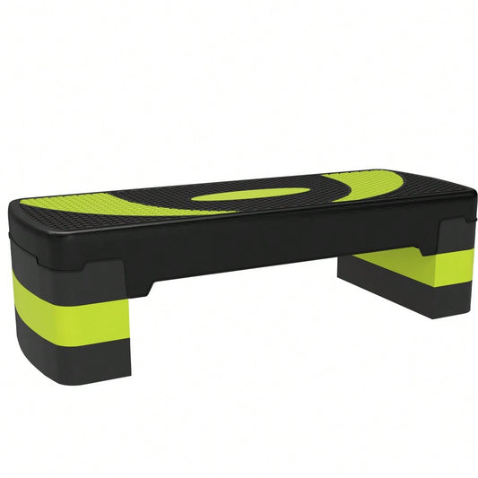 HOMCOM Steppbrett Aerobic-Stepper höhenverstellbar mit 3 Stufen (10/15/20 cm) Fitness Heimtrainer für Indoor Outdoor Belastbarkeit bis 150 kg Grün