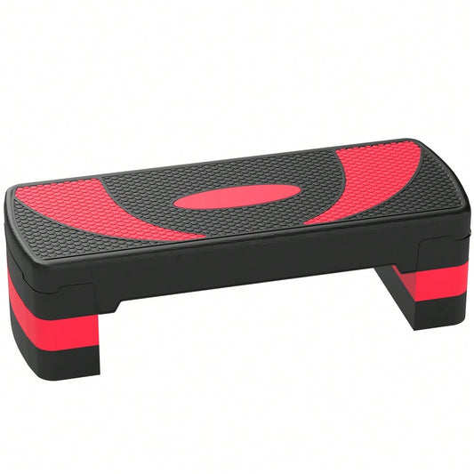 HOMCOM Steppbrett Aerobic-Stepper höhenverstellbar mit 3 Stufen (10/15/20 cm) Fitness Heimtrainer für Indoor Outdoor Belastbarkeit bis 150 kg Rot
