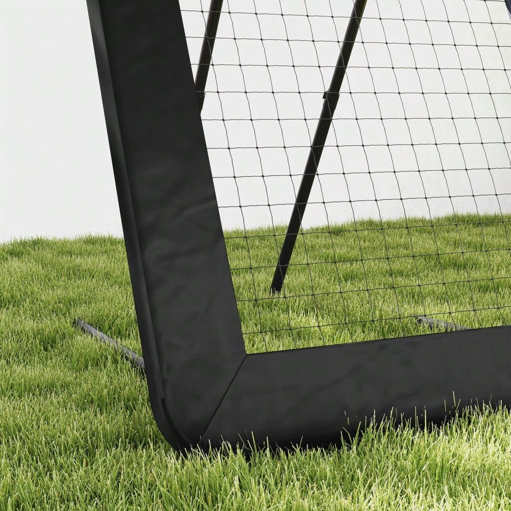HOMCOM Fußballtor klappbar Rebounder Rückprallwand 5-stufig verstellbar für Mehrsportarten 128x118x108-120cm