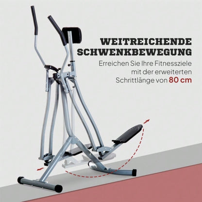 HOMCOM Crosstrainer, Heimtrainer, LCD-Display, einstellbares Brustpolster, Stahl, Gray, 96 x 60 x 152cm