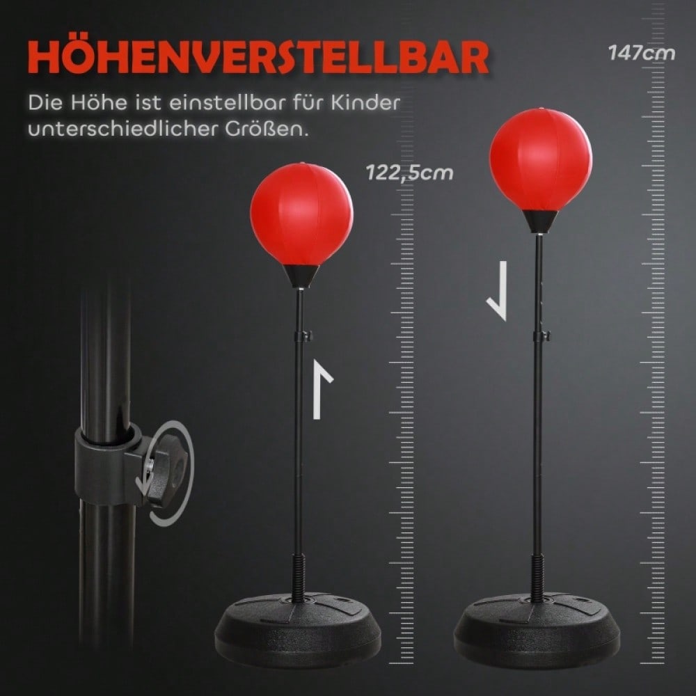 AIYAPLAY Boxsack für Kinder im Alter von 5-10 Jahren, mit Boxhandschuhen, höhenverstellbar