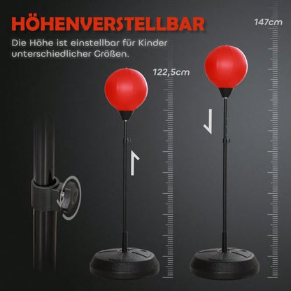 AIYAPLAY Boxsack für Kinder im Alter von 5-10 Jahren, mit Boxhandschuhen, höhenverstellbar