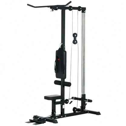 SPORTNOW Kraftstation für Zuhause, Ruderzüge, ohne Gewichte, Fitnessgerät für Zuhause, Stahl, Kunstleder, Schwarz
