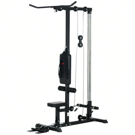 SPORTNOW Kraftstation für Zuhause, Ruderzüge, ohne Gewichte, Fitnessgerät für Zuhause, Stahl, Kunstleder, Schwarz
