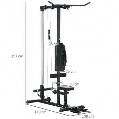 SPORTNOW Kraftstation für Zuhause, Ruderzüge, ohne Gewichte, Fitnessgerät für Zuhause, Stahl, Kunstleder, Schwarz
