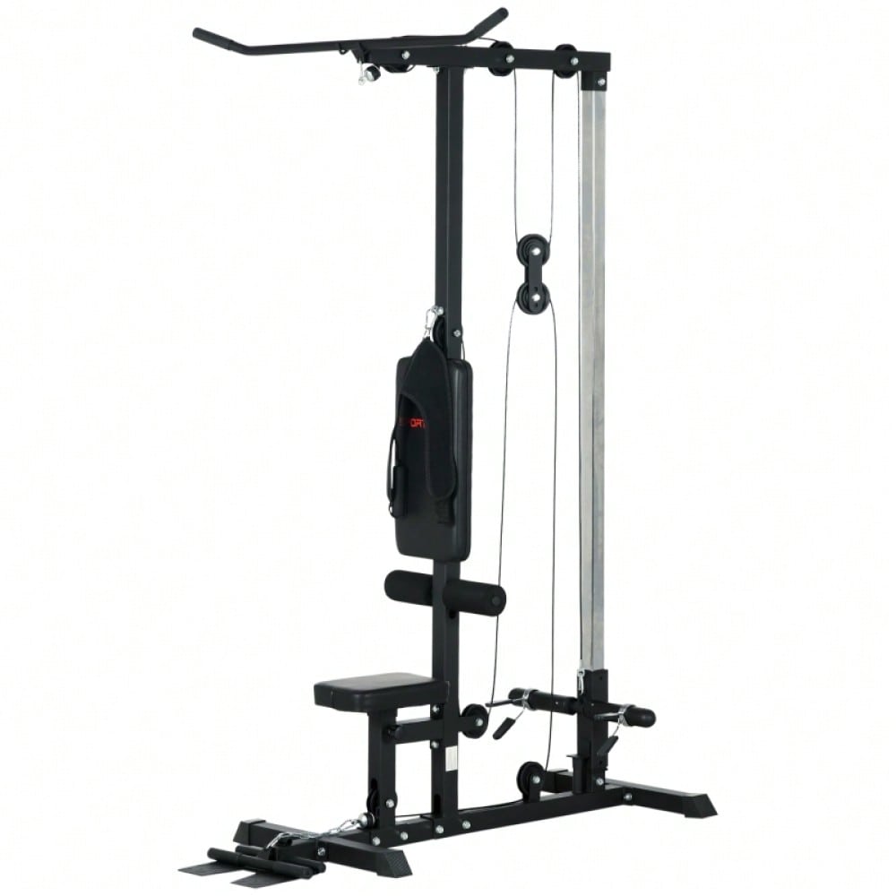 SPORTNOW Kraftstation für Zuhause, Ruderzüge, ohne Gewichte, Fitnessgerät für Zuhause, Stahl, Kunstleder, Schwarz
