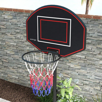 SPORTNOW Basketballkorb höhenverstellbar 221-282cm bruchsichere Rückwand mit Rädern für Erwachsene, stabile Stahlkonstruktion in Schwarz