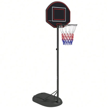 SPORTNOW Basketballkorb höhenverstellbar 221-282cm bruchsichere Rückwand mit Rädern für Erwachsene, stabile Stahlkonstruktion in Schwarz