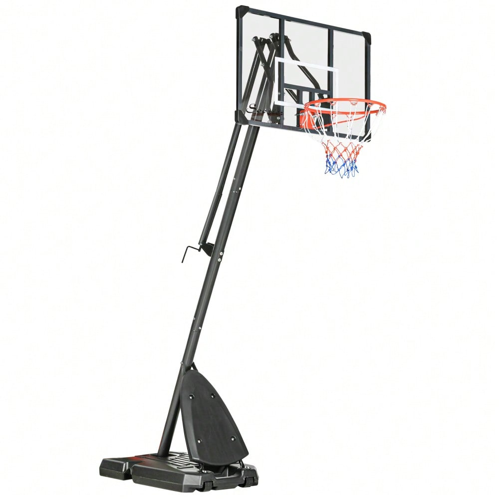 SPORTNOW Höhenverstellbarer Basketballständer 293-350 cm mit rollbarem Backboard aus Stahl für Garten & Sportplatz