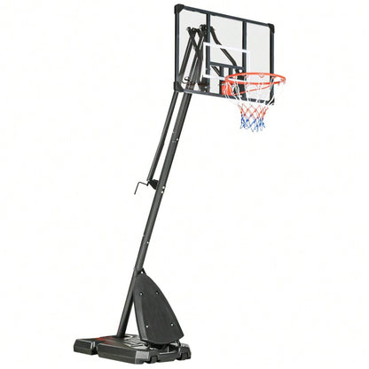 SPORTNOW Höhenverstellbarer Basketballständer 293-350 cm mit rollbarem Backboard aus Stahl für Garten & Sportplatz