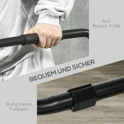 HOMCOM Dipstation stabiler Dip Ständer mit Schlingentrainer robustes Stahlgestell schwarz 90x81x92,5cm für effektives Krafttraining